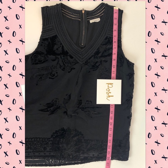 Anthropologie Meadow Rue Black Lace Tank Sz Large - Picture 4 of 6